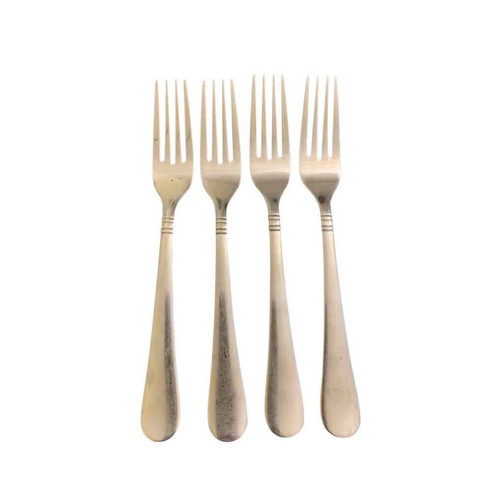 Cambridge Stainless Steel Flatware Lot of 4 Dinner Forks Double bands